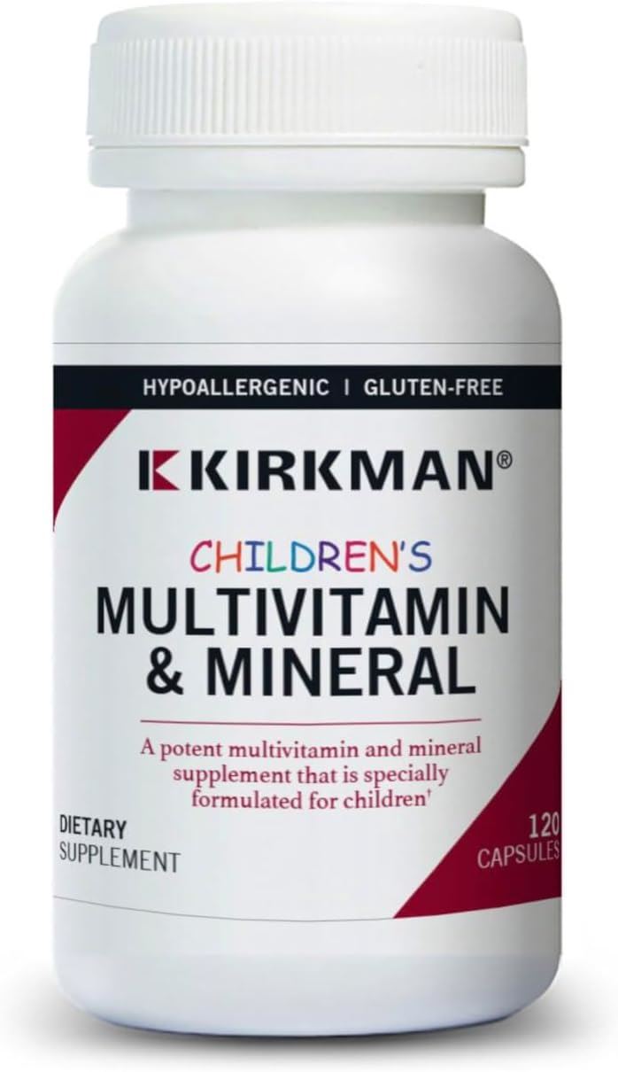 Kirkman Children’s Multivitamin & Mineral 120 cápsulas – Multivitamínico infantil hipoalergénico