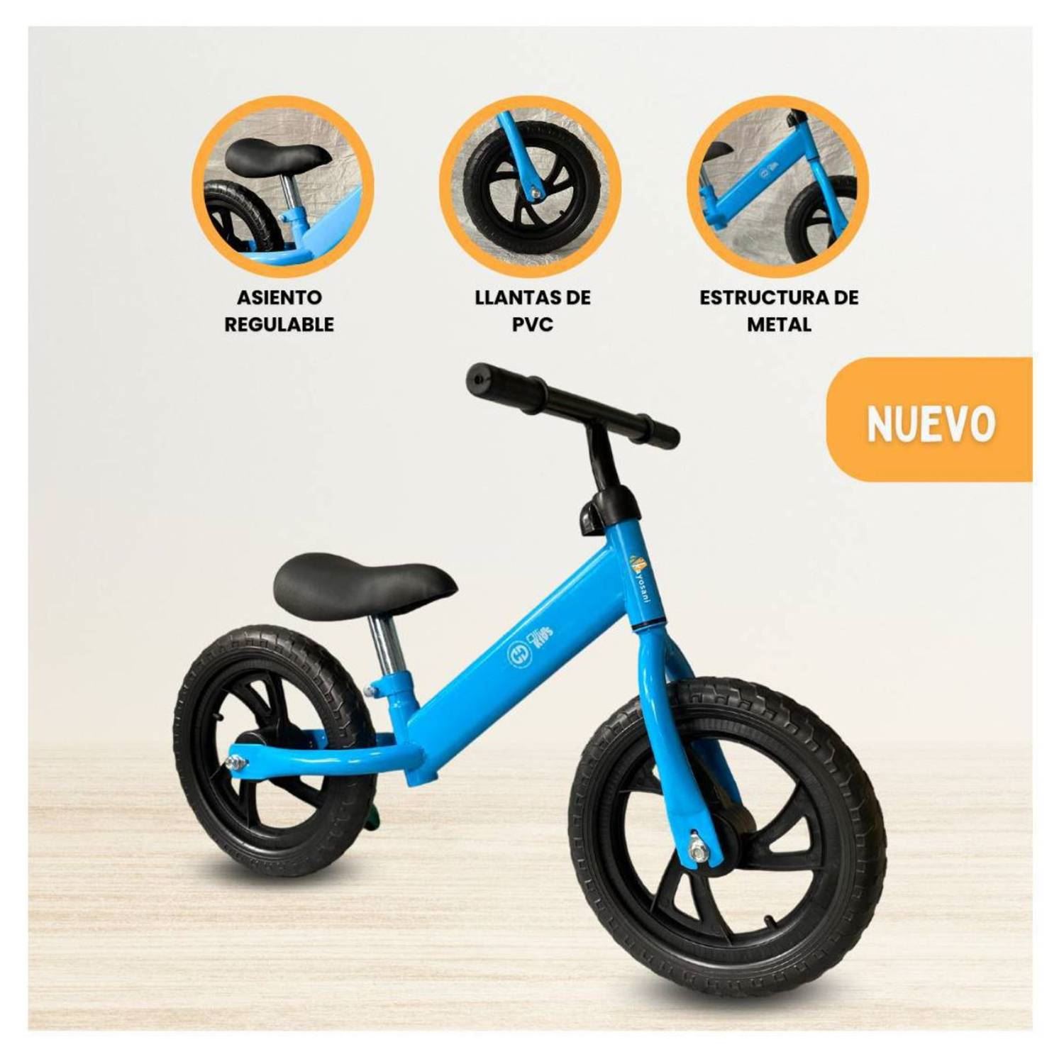 Bicicleta de Equilibrio Aro 12 PVC - Celeste