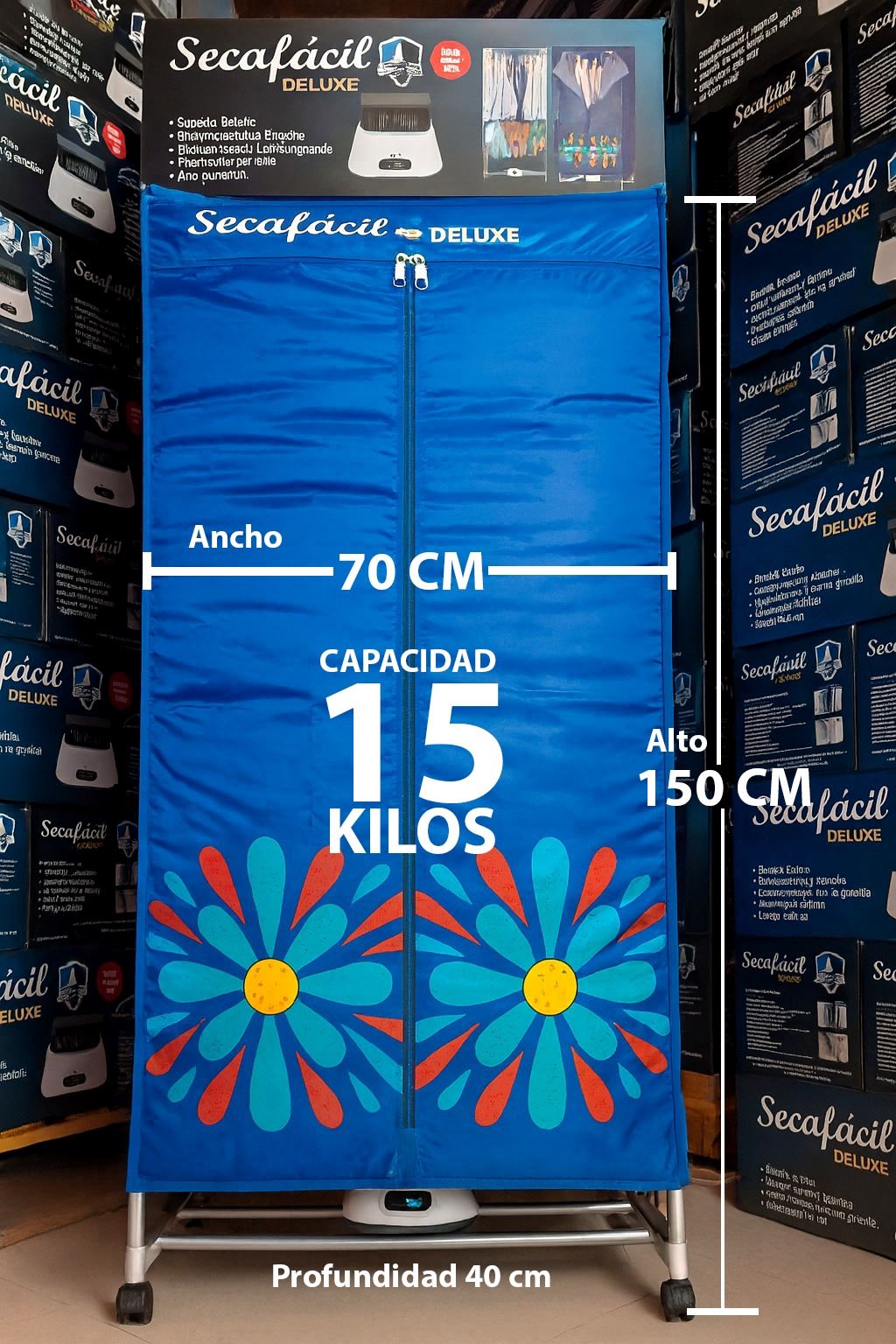 Secadora de Ropa Portátil SecaFácil | Seca Rápido, Ahorra Espacio y Tiempo 1200W Control Digital