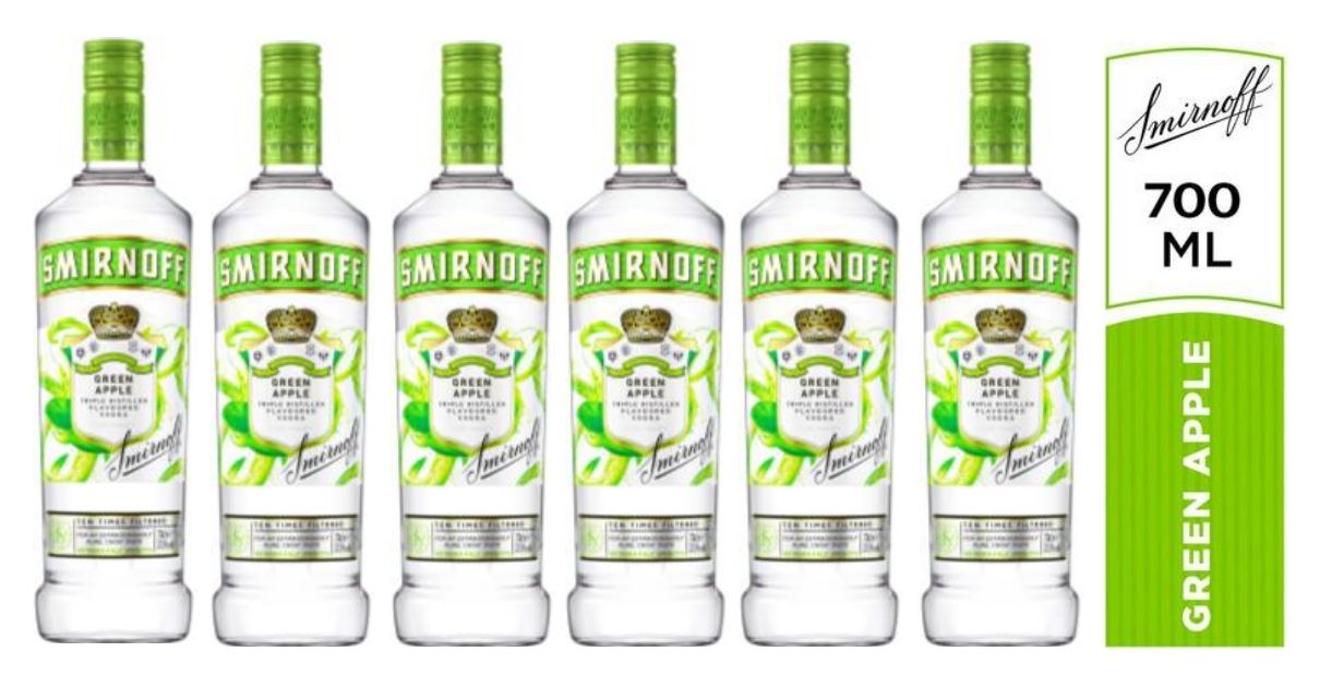 VODKA SMIRNOFF APPLE 700ML - 6 UND