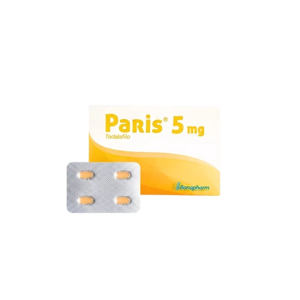 PARIS 5 MG TADALAFILO - 4 TABLETAS RECUBIERTAS