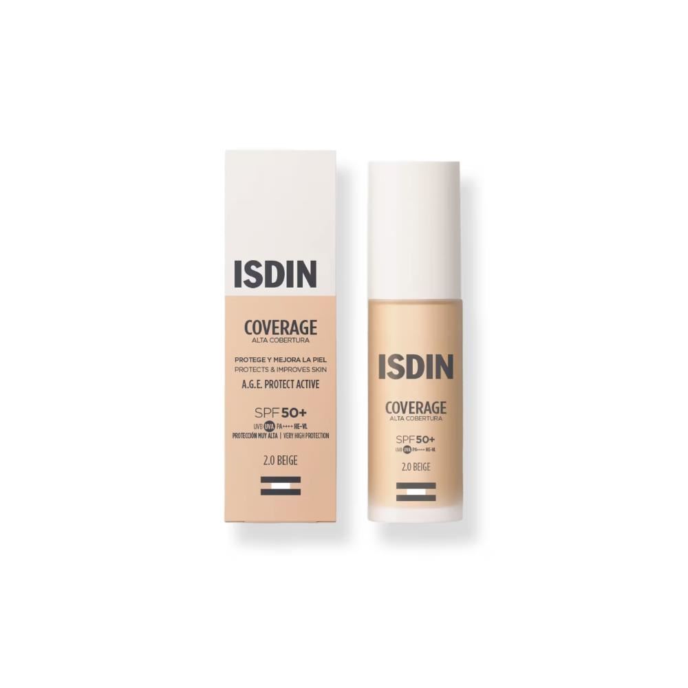 Base de maquillaje Alta Cobertura Isdin 2.0 Beige - 30 g