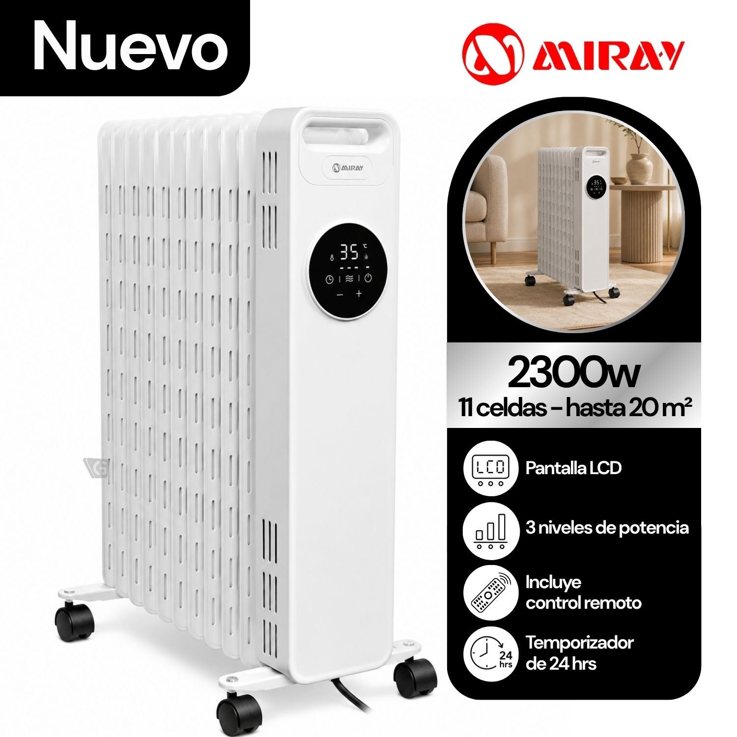 Estufa Termo Radiador Miray TRM-1105D 11 Celdas