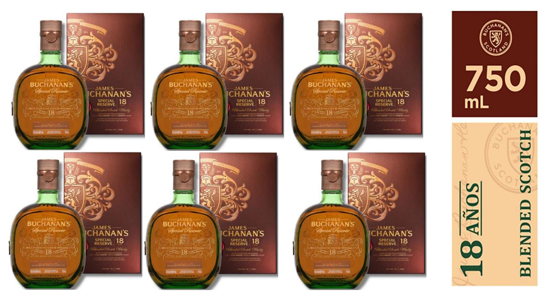 Whisky BUCHANANS 18 años 750ml - 6 UND