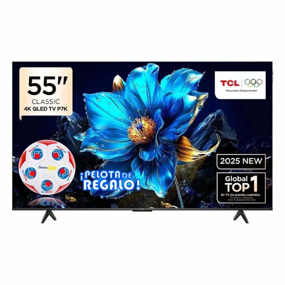 TELEVISOR TCL SMART TV 55" QLED 4K UHD 55P7K + PELOTA GRATIS