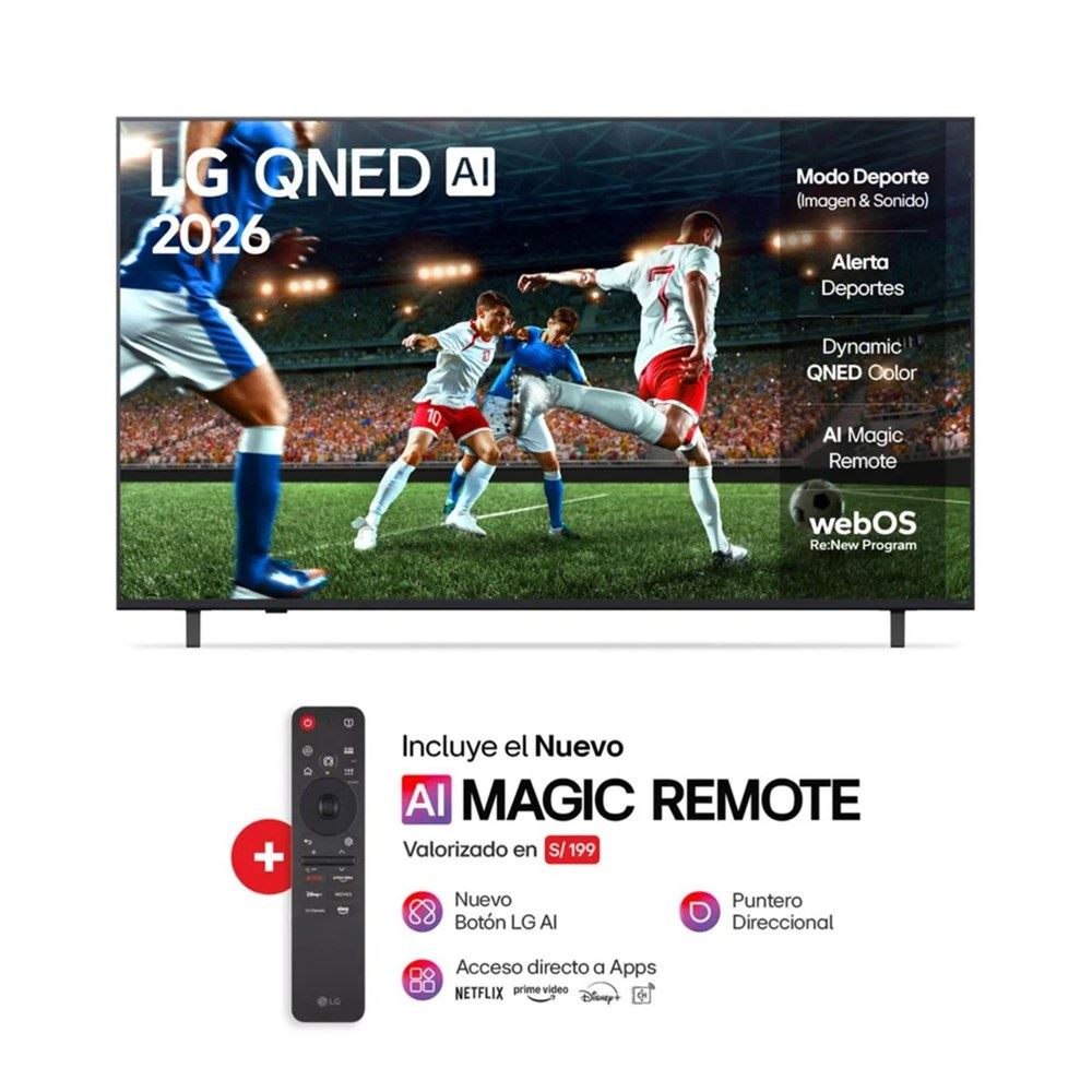 TELEVISOR LG QNED 55” 4K UHD SMART TV CON AI 55QNED73ASA (2026)