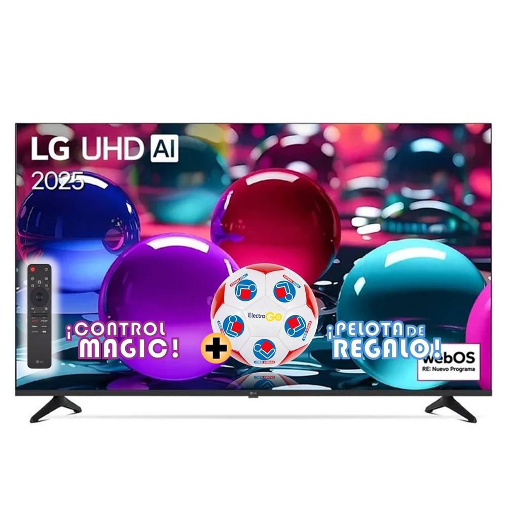 SMART TV LG 55” 4K UHD CON THINQ AI 55UA7300PSB 2025 + MAGIC + PELOTA GRATIS