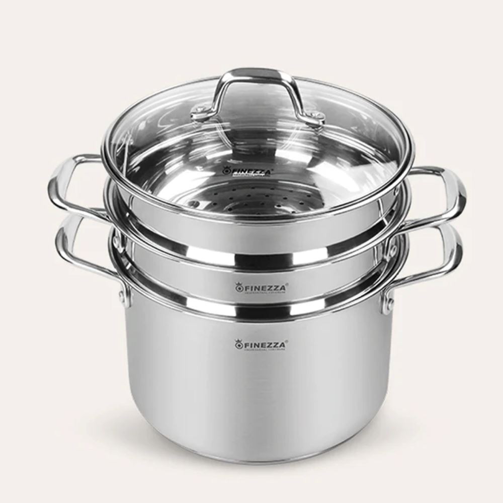 Espaguetera 6L acero inoxidable con tapa y vaporera FZ-0062SP