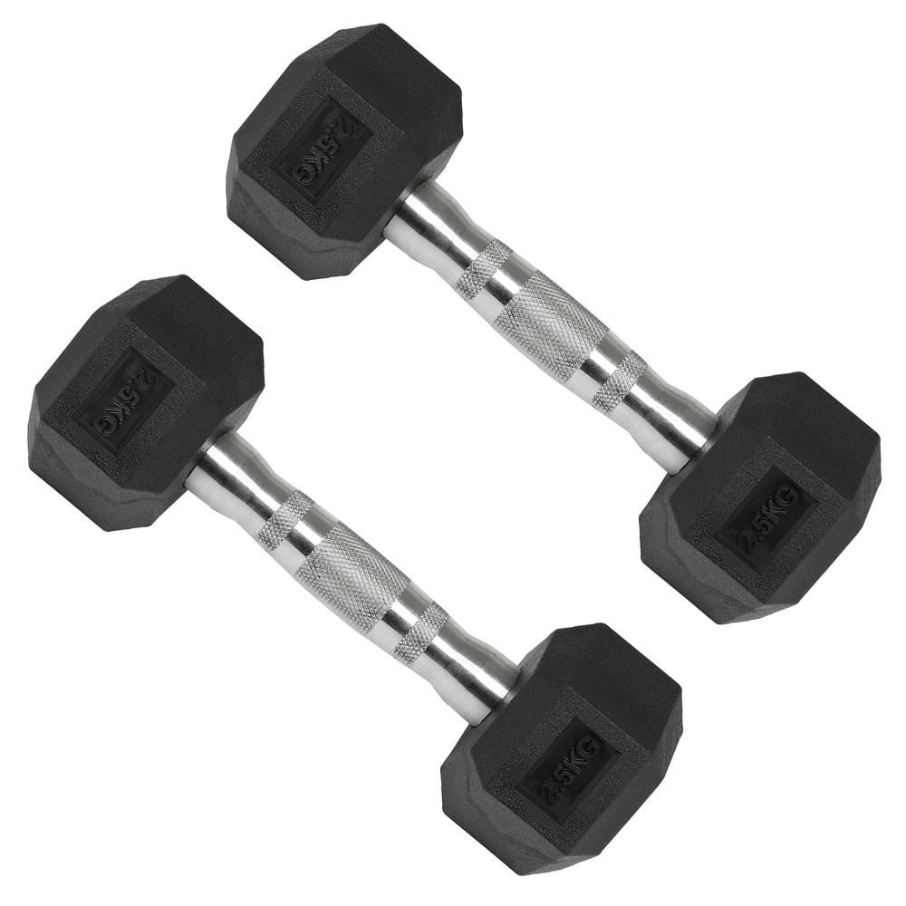 Par de mancuernas hexagonal de caucho Atletis de 2.5 kg