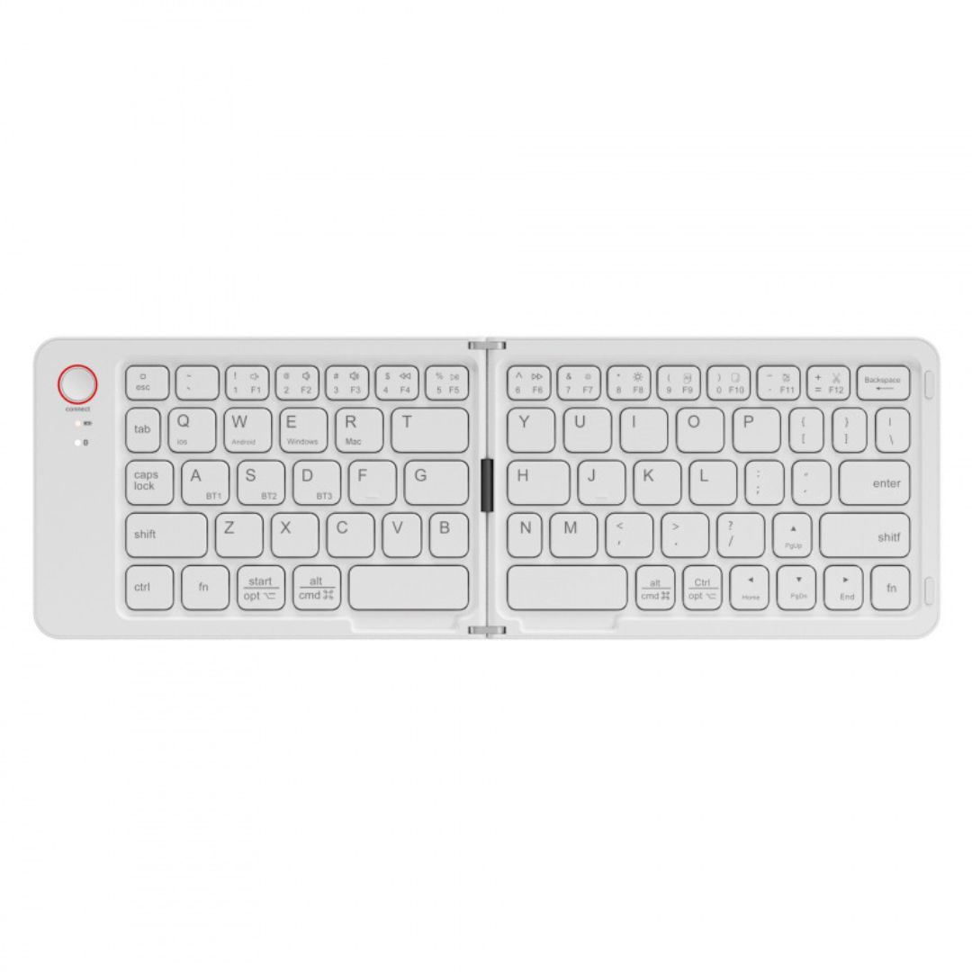 Teclado Inalámbrico Plegable Bluetooth Multidispositivo CMKB023 Blanco