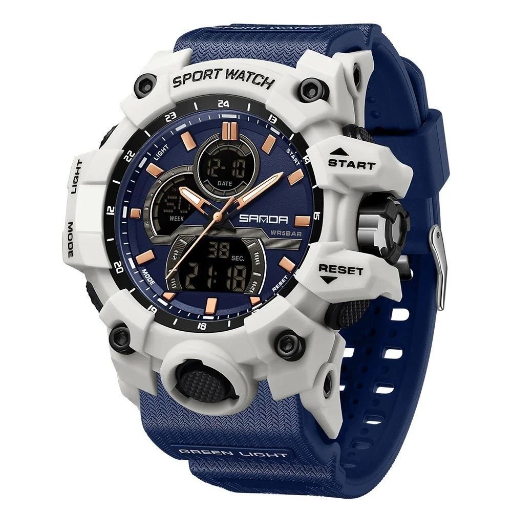 Reloj Deportivo SANDA 6198 Análogo-Digital Blanco