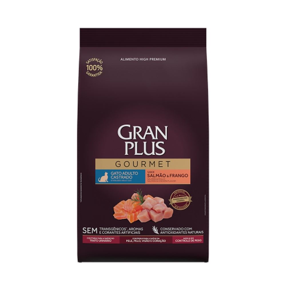 Gran Plus Gourmet Gatos Castrados Salmon y Pollo 3 Kg