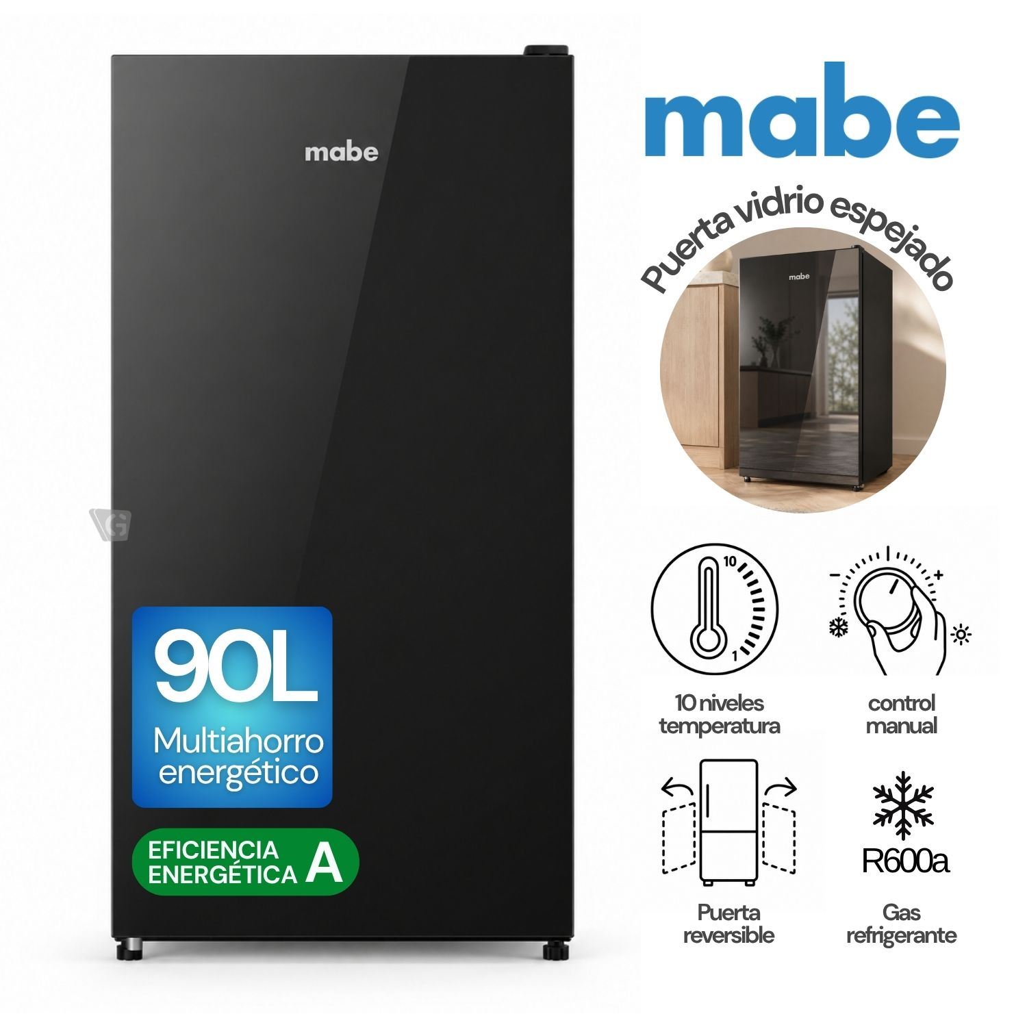 Frigobar de 90 L Negro Mabe - RMF04PV1