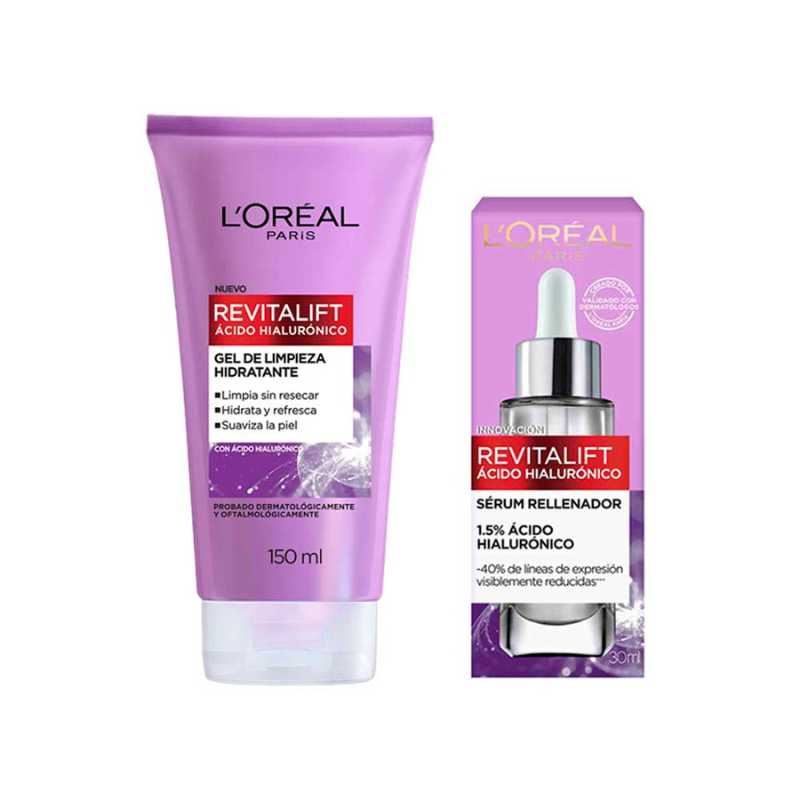Pack L'oréal Paris Ácido Hialurónico Gel + Sérum Rostro