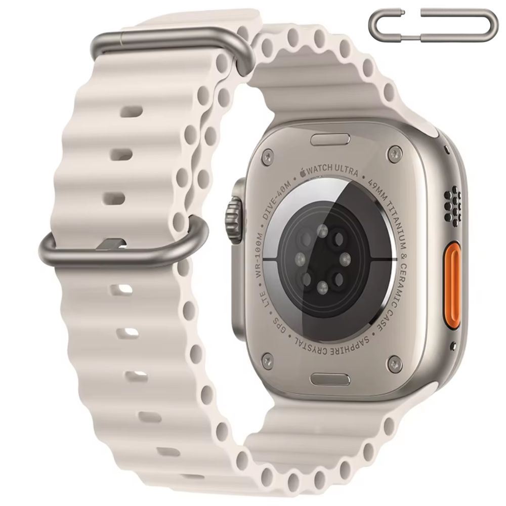 Correa Ocean Ultra para Apple Watch Color Beige Hebilla Ajustable Titanio