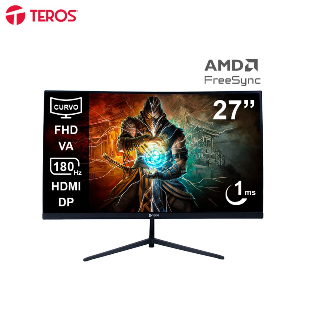 Monitor Gamer Curvo Teros 27" FHD 180Hz 1ms VA TE-2787G HDMI DP