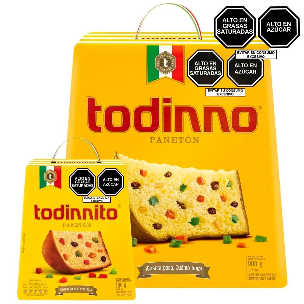 Panetón TODINNO Caja 900gr + Todinnito Caja 85gr