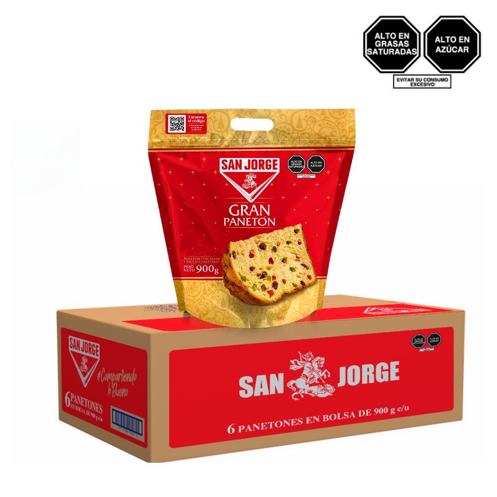 Panetón SAN JORGE Bolsa 900gr Caja 6u