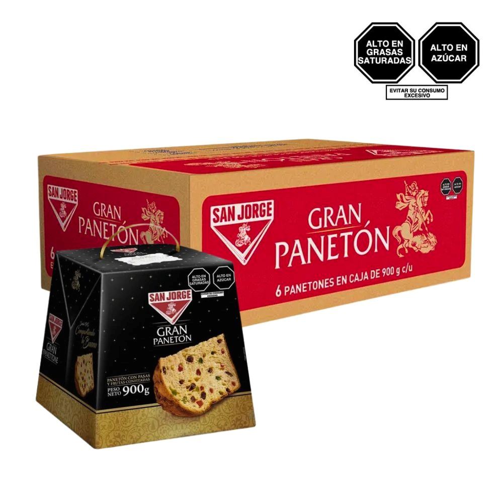 Panetón SAN JORGE Caja 900gr Caja 6u