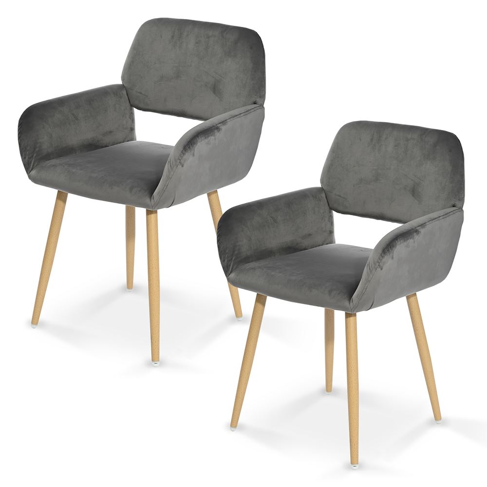 Pack 2 Sillas de Comedor Butaca Cromwell  Gris