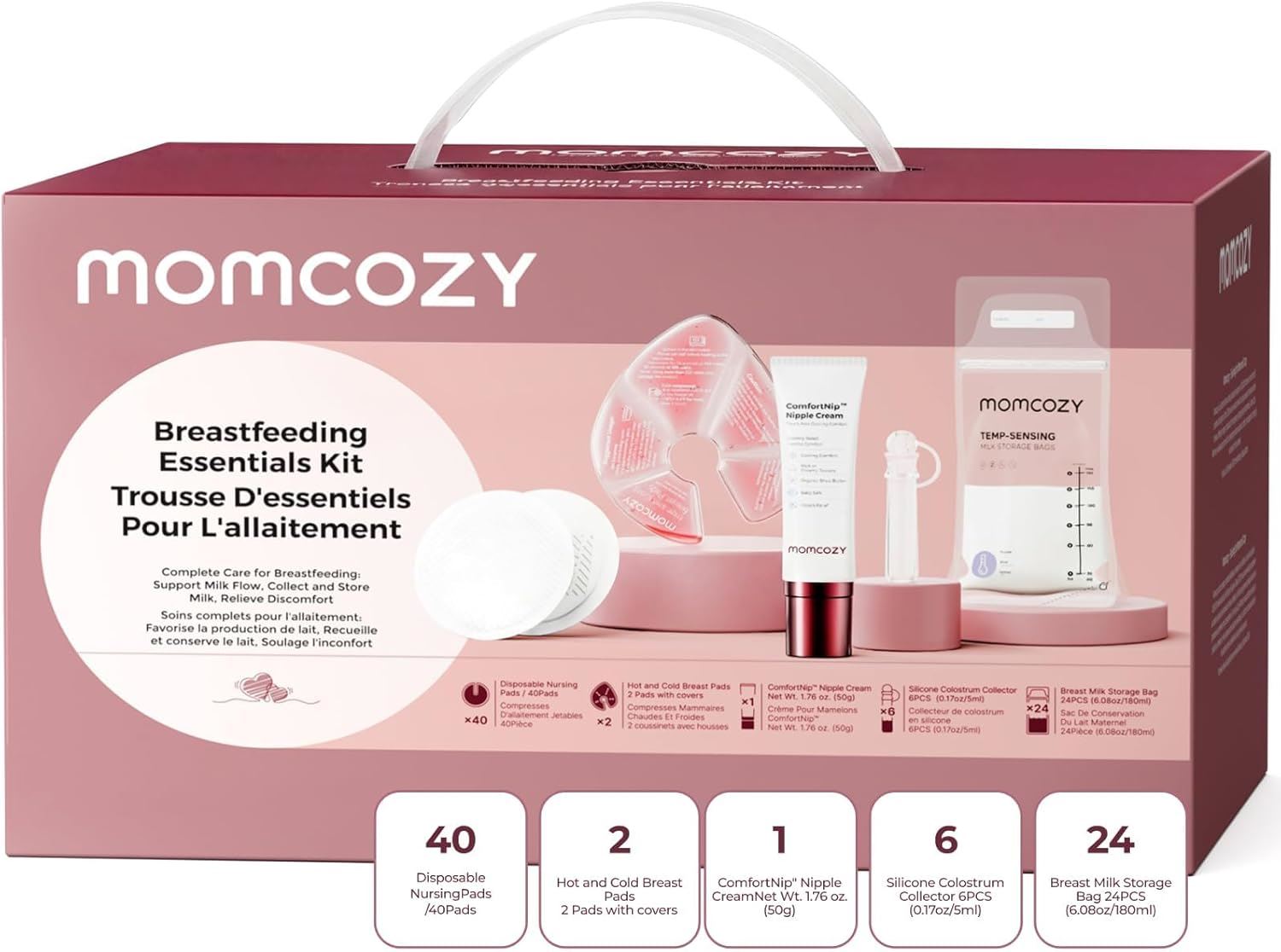 Momcozy Kit Postparto Lactancia 73 Piezas para Mamás