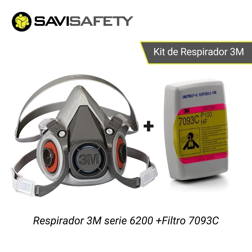 Mus intercambiar consultor Kit Respirador 3M reutilizable serie 6000 con filtros 7093C | Juntoz