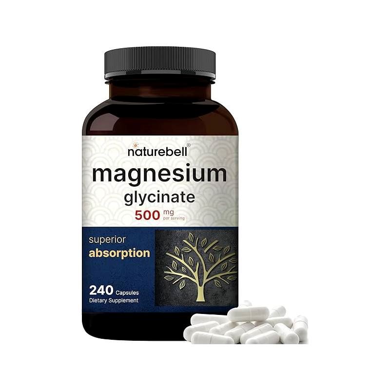 Naturebell Magnesium Glycinate 500mg, 240 Capsulas
