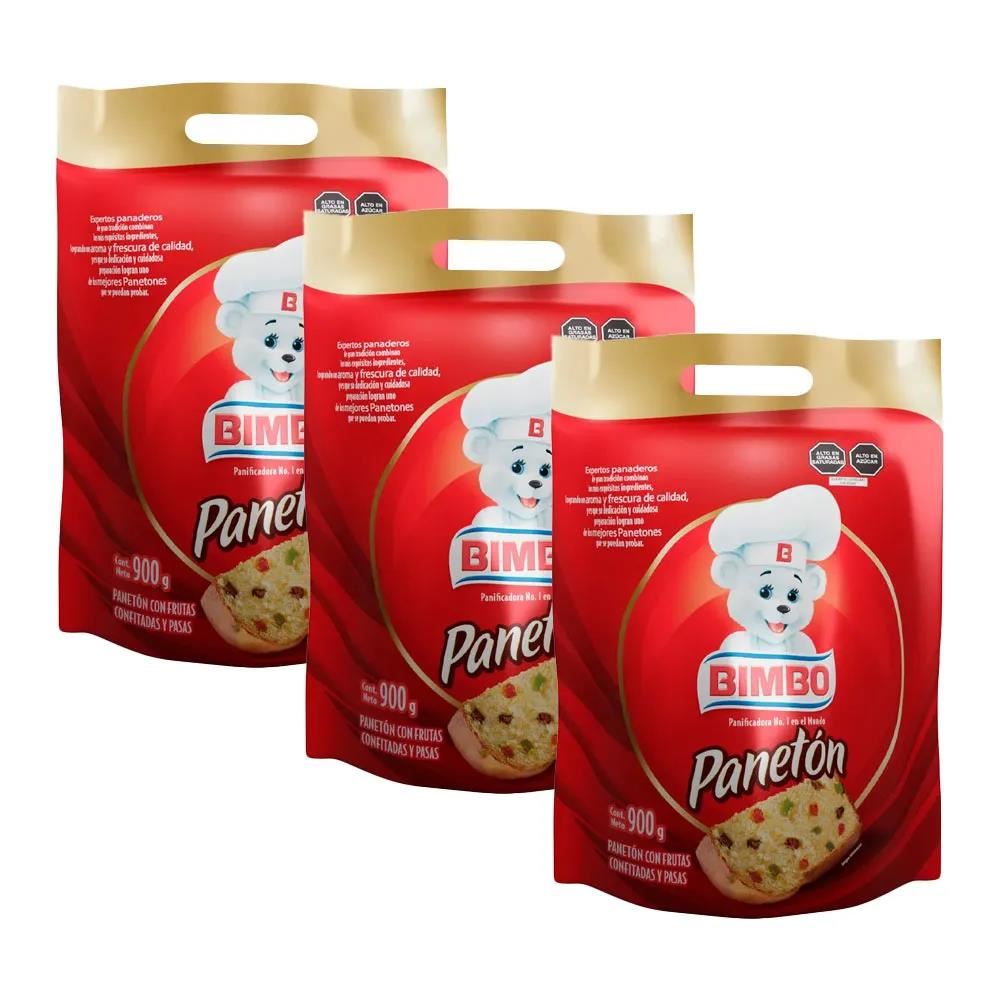 3 PANETON BIMBO EN BOLSA X 900GR