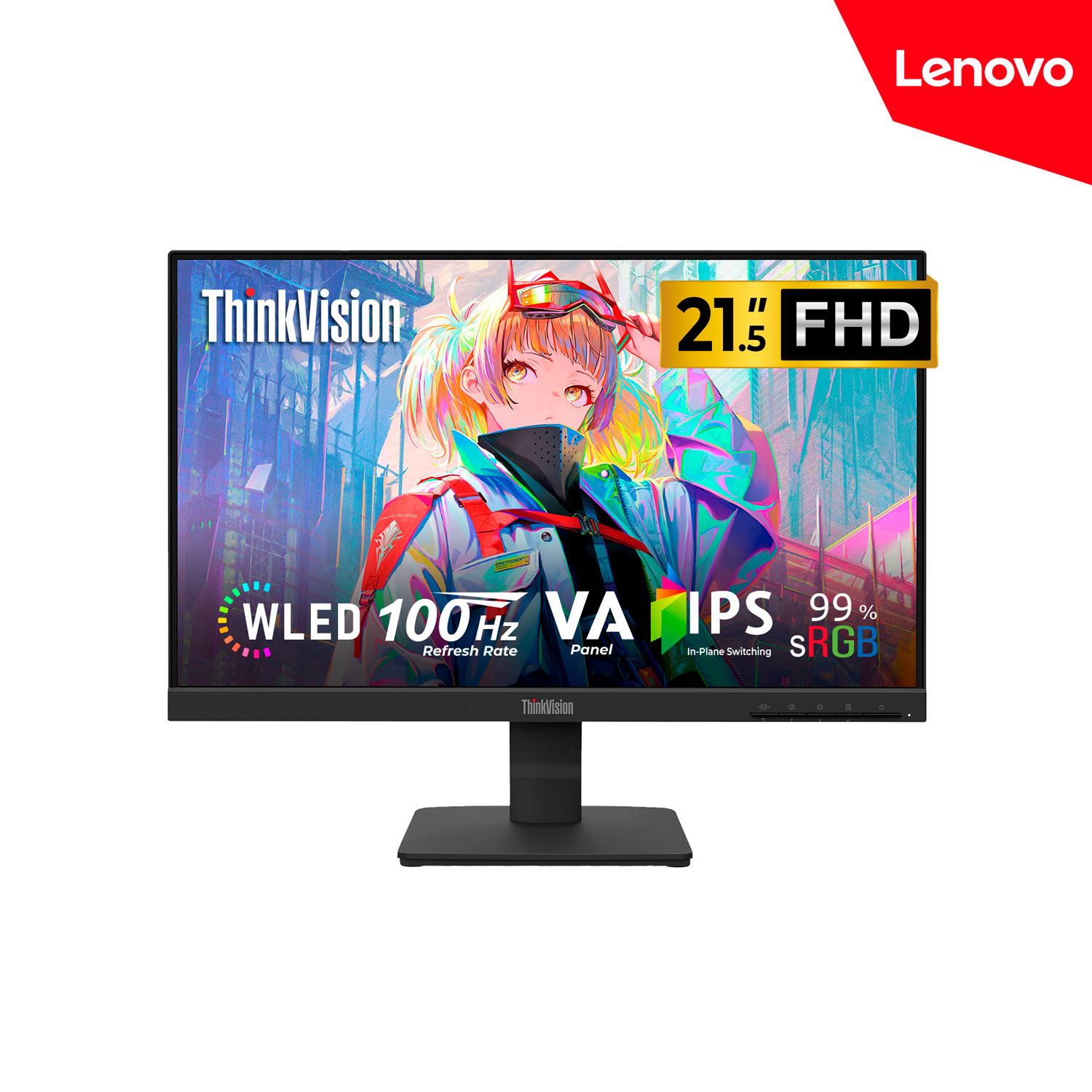 MONITOR LED LENOVO THINKVISION S22-4E 21.5" VA FHD 100HZ HDMI VGA Tilt Stand 3CCI