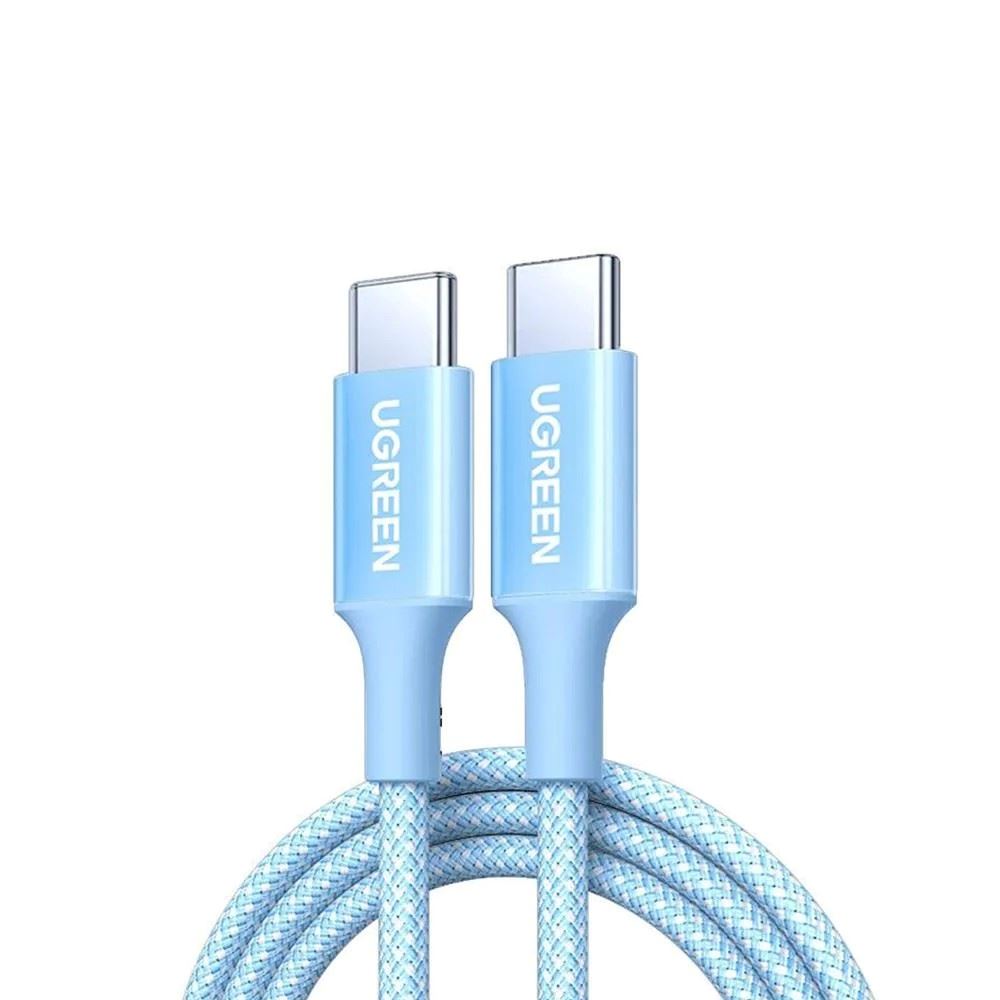 Cable Ugreen USB-C a USB-C 100W 5A 1M PD Carga Rápida Trenzado Azul L502 - 65253