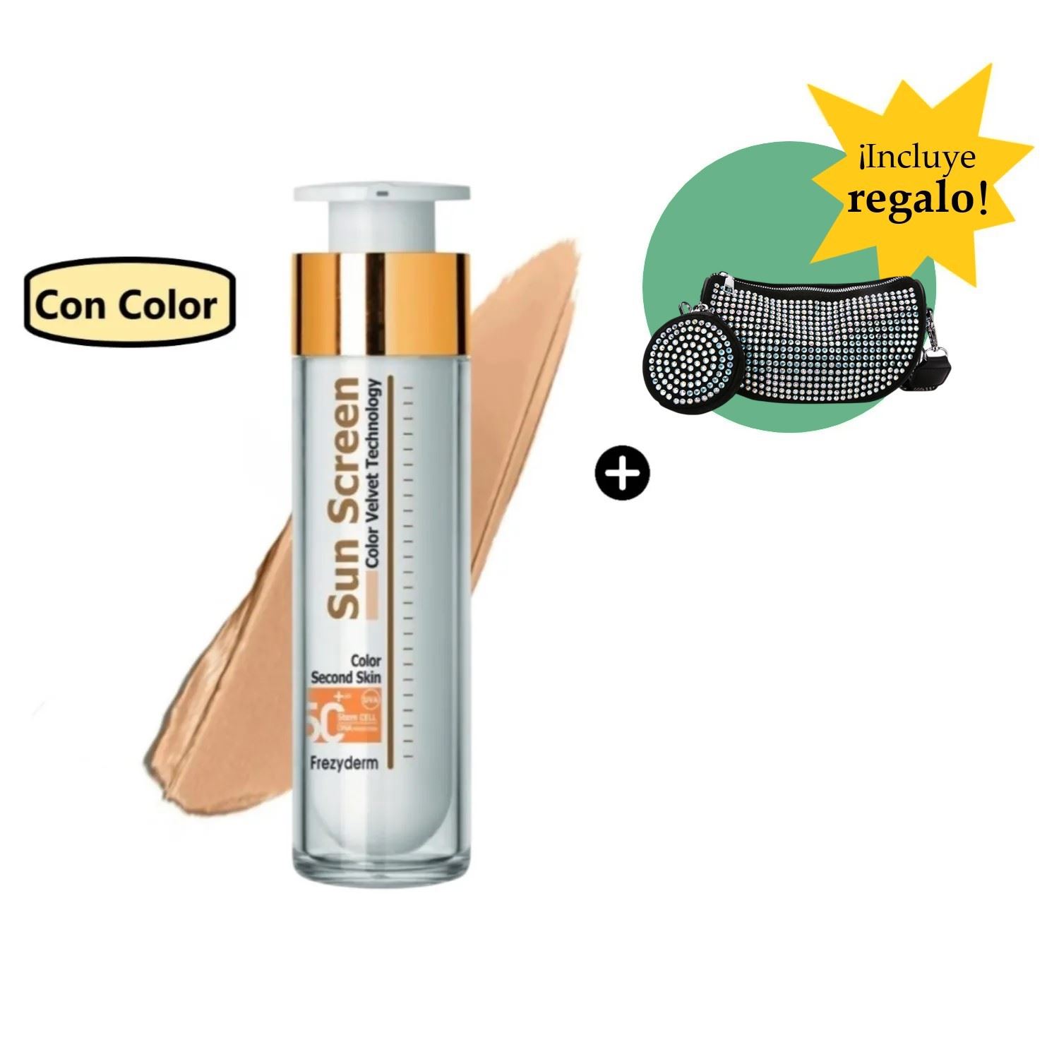 Frezyderm Velvet Sunscreen Color Face 50Ml + Cartera Piedras Tornasoladas