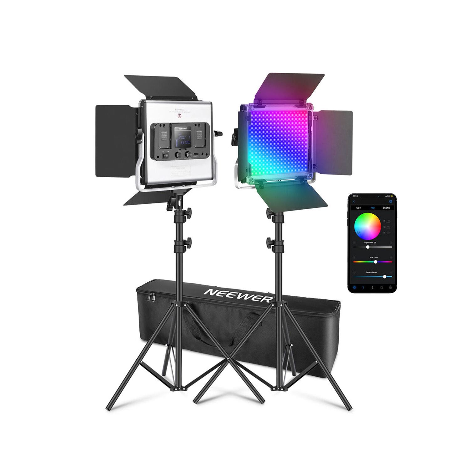 Kit de 2 luces LED Neewer RGB 660 PRO II
