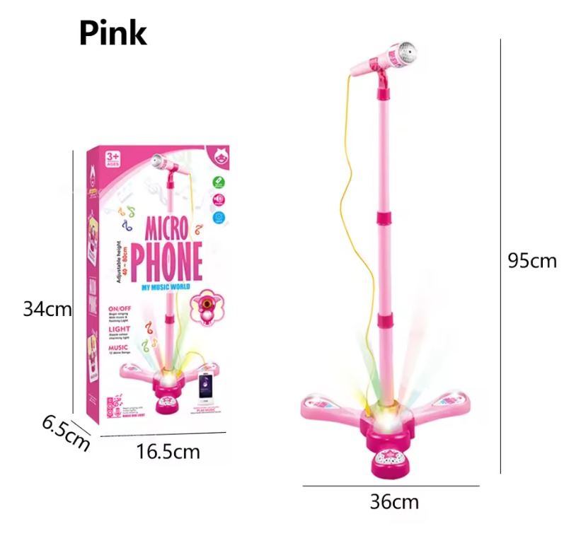 Micrófono con soporte de altura ajustable para niños, máquina de cantar, Karaoke