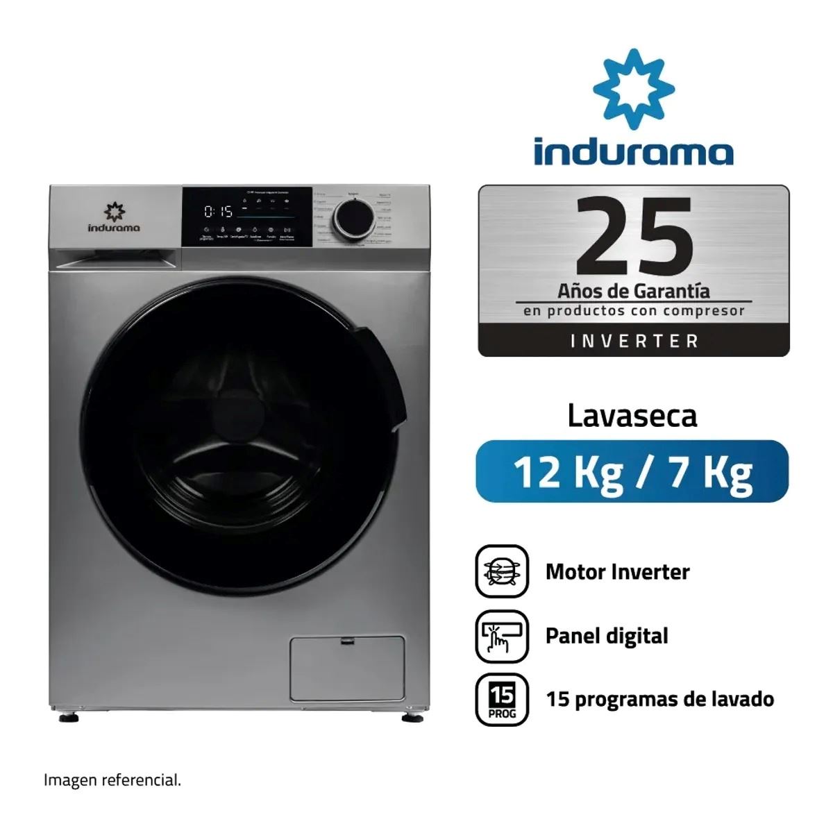 Lavaseca Indurama LRI-312C 12/7kg - Silver