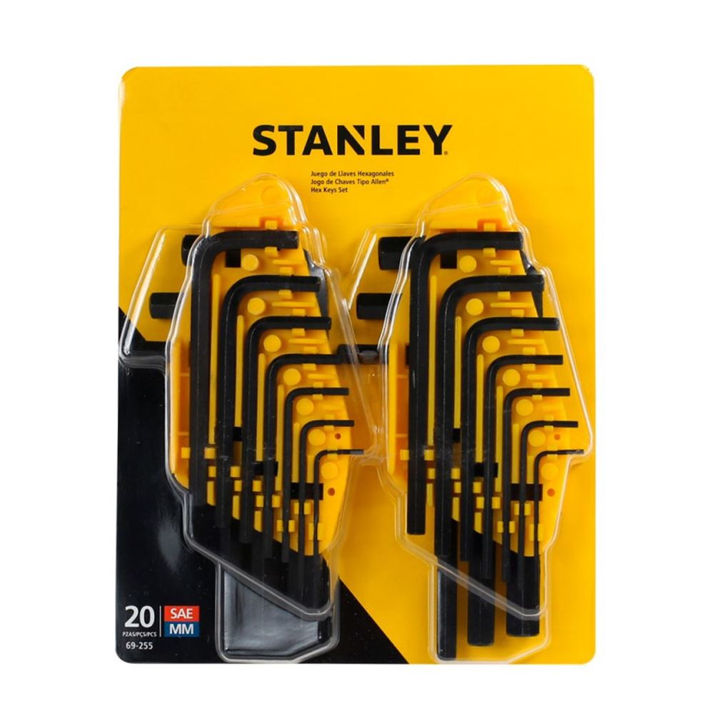 Juego de Llaves Allen Hexagonales 20 pzas Stanley 69-255
