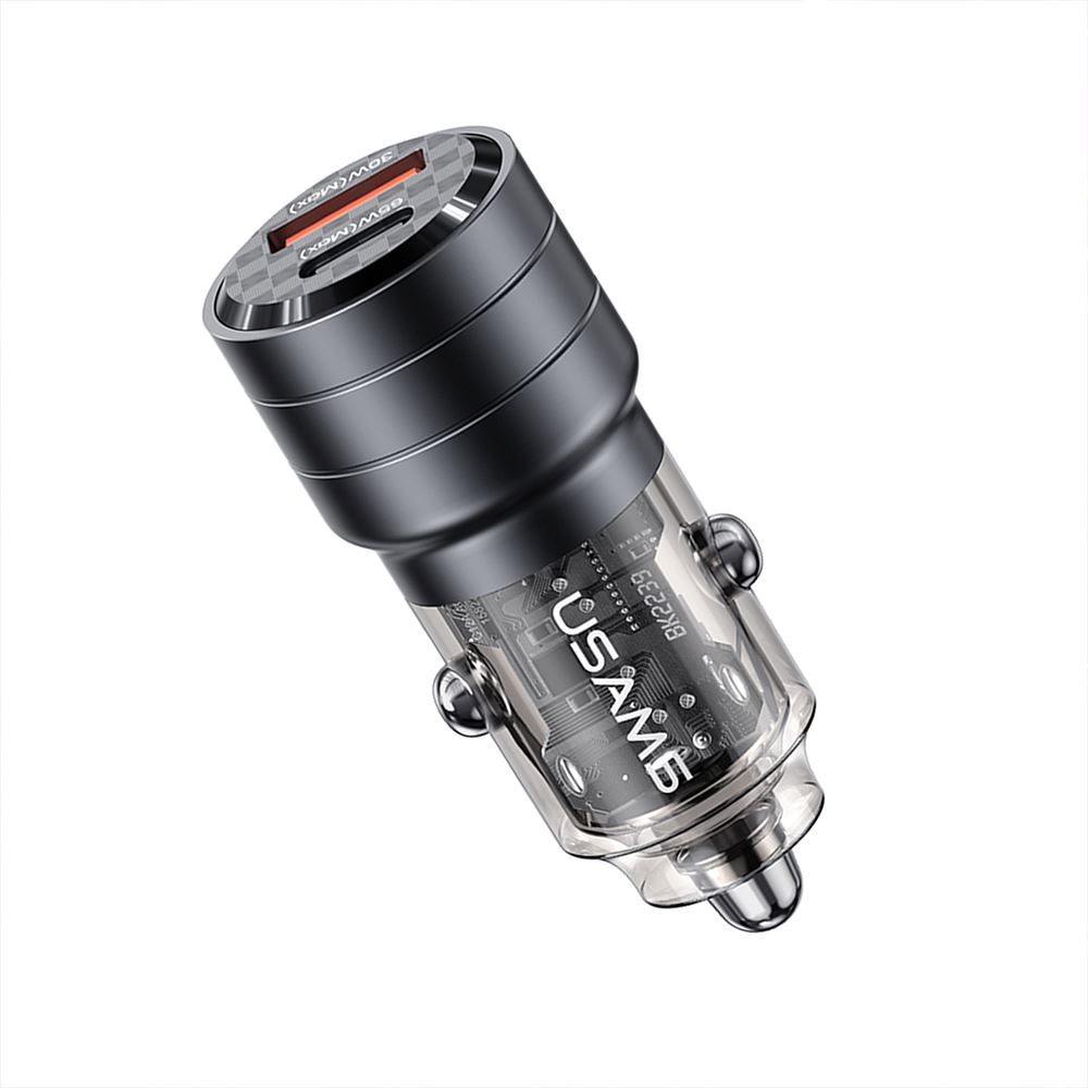 Cargador celular para Auto rápido USAMS USB+C 95W Negro