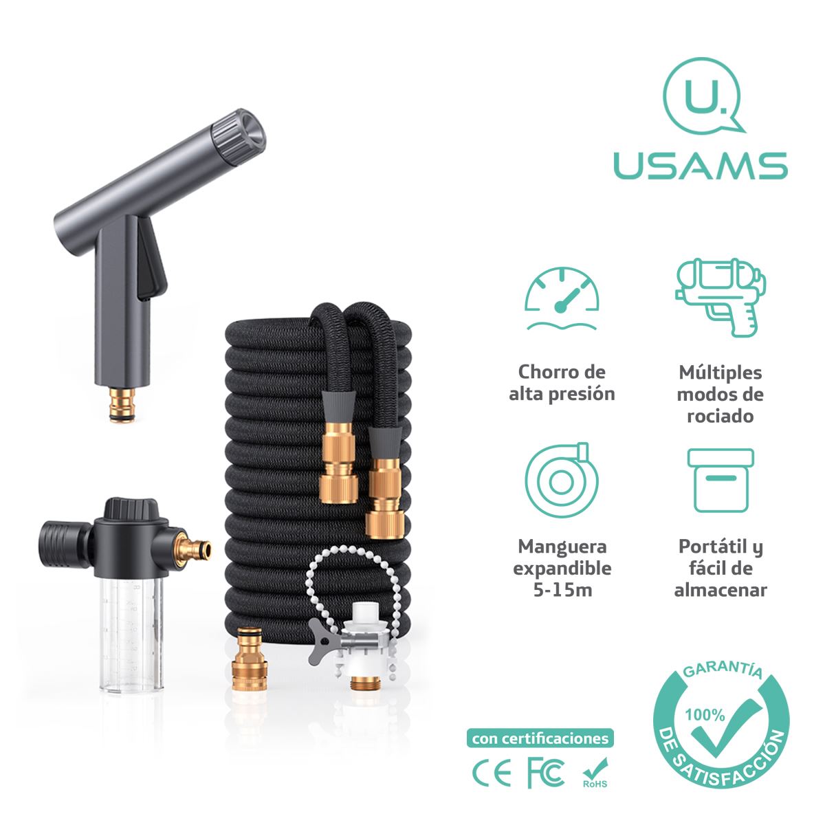 Pistola lavado alta potencia presión de agua ajustable USAMS