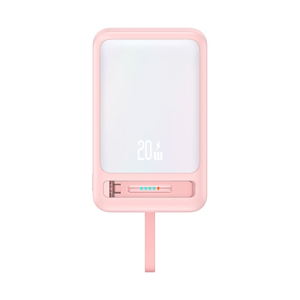 Cargador Batería PowerBank Magsafe 10000mAh cable typeC rosa