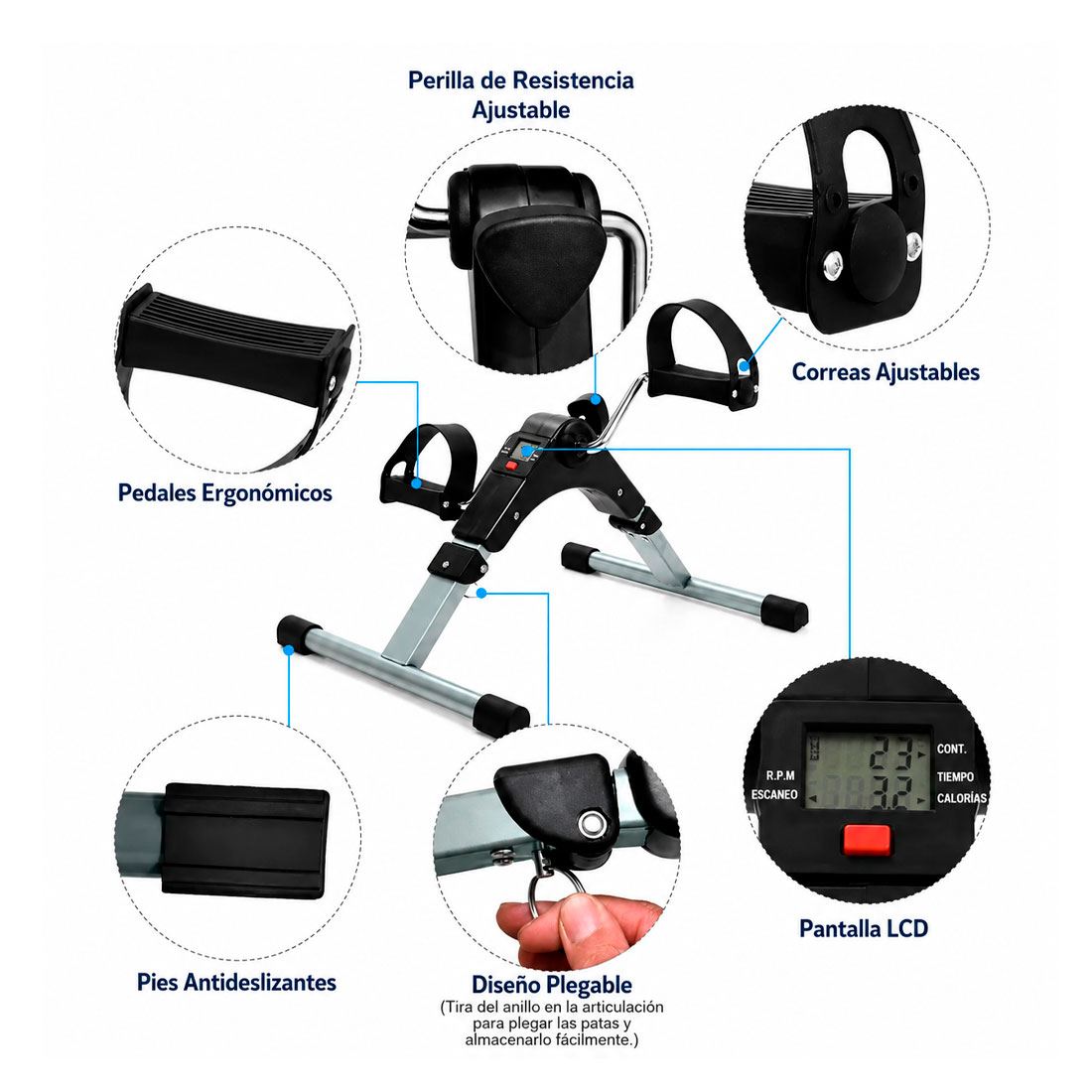 Pedalera Portátil para Activar Piernas y Brazos desde Casa