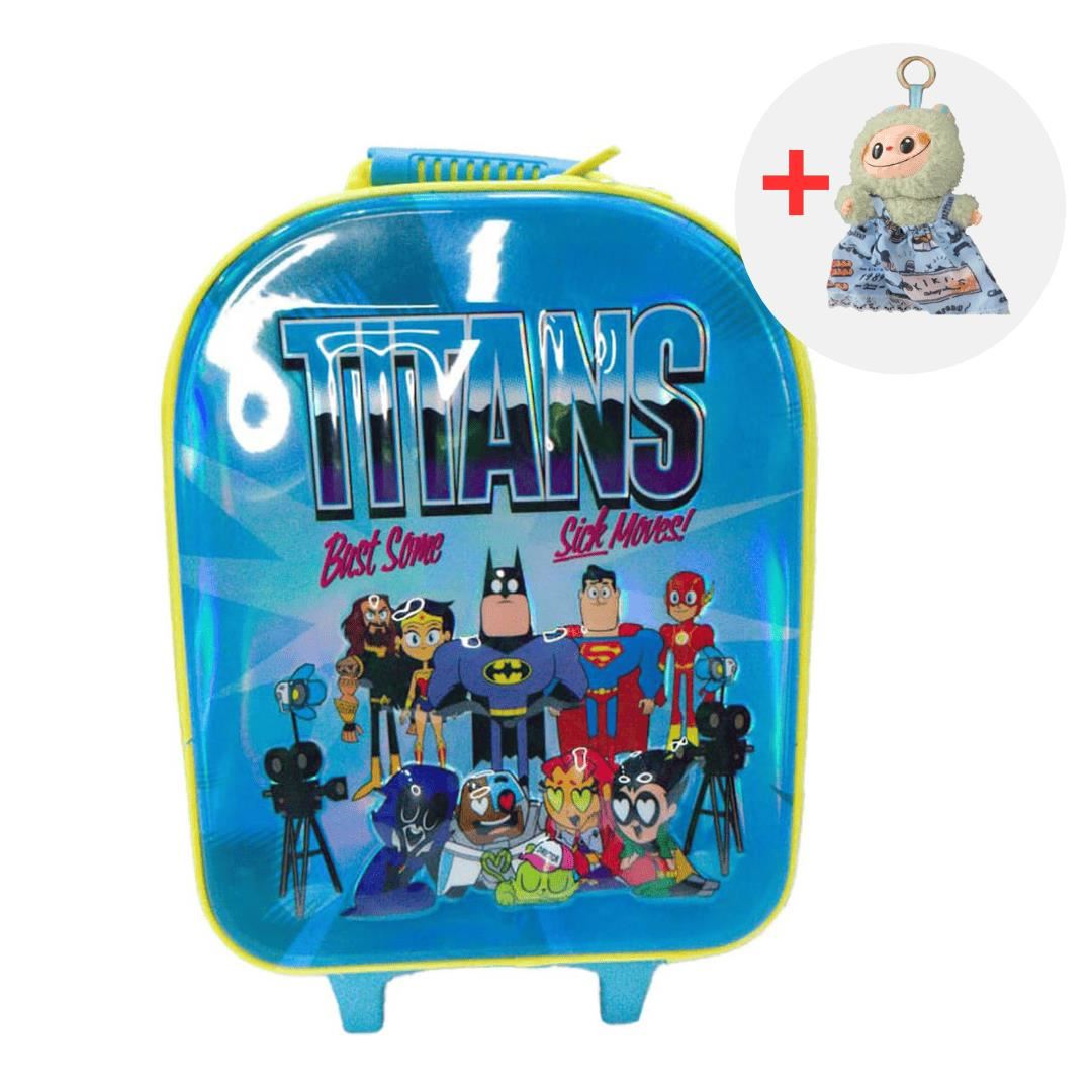 MALETA ESCOLAR KIDDO TEEN TITANS + LABUBU