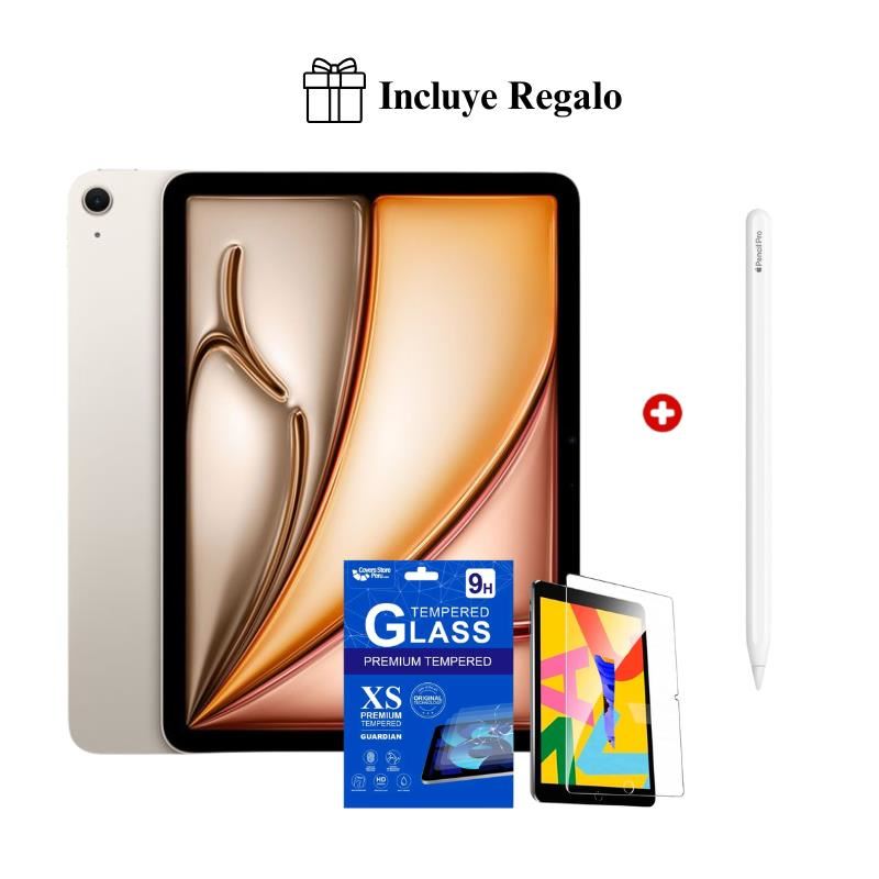 Apple iPad Air 11″ M4 128GB Wi-Fi 12GB RAM Cámara 12MP (2026) – Starlight + Pencil Pro + Regalo