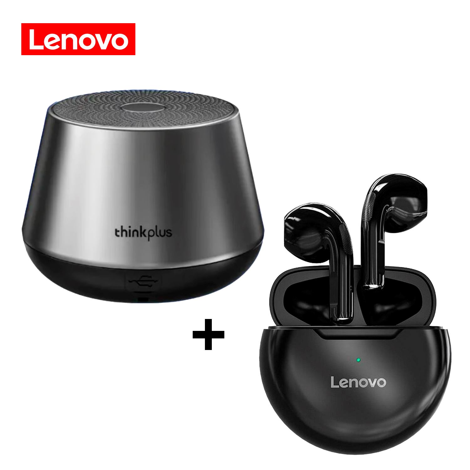 AUDÍFONOS LENOVO HT38 + PARLANTE BLUETOOTH K3 PRO