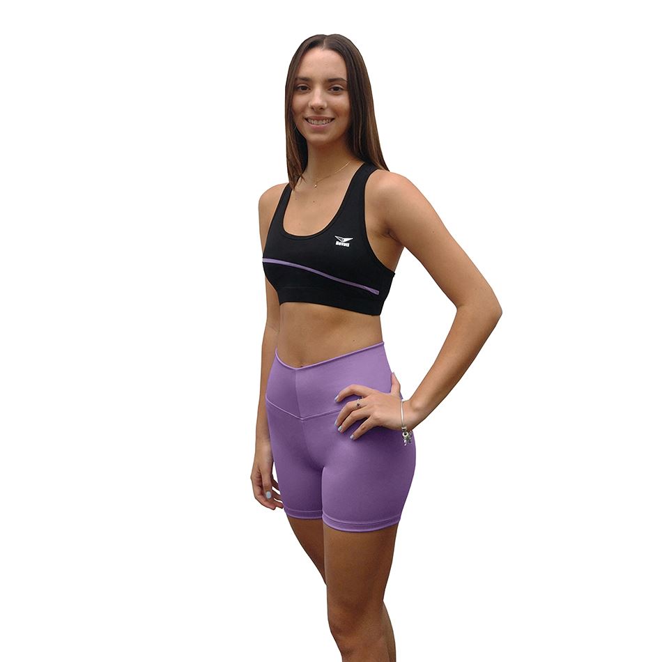 Biker Short Deportivo Lila Licra Corto Revati Ft105-lm-m4