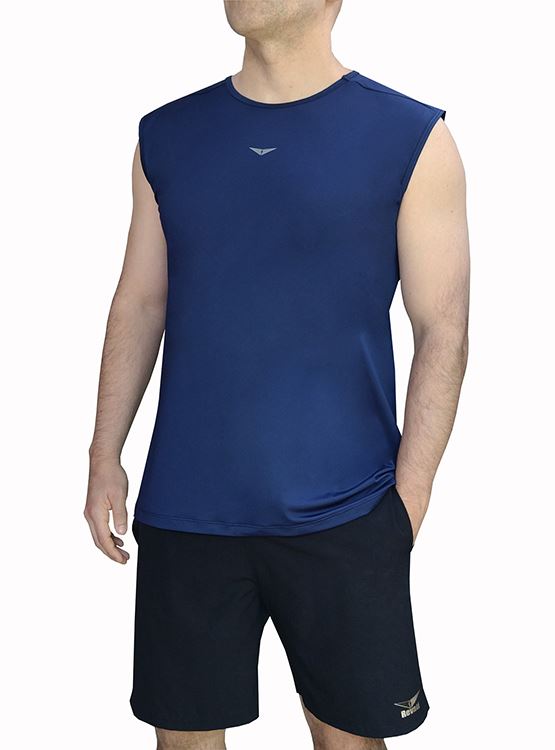 Polo Deportivo Hombre Azul Sin Mangas licrado Revati Ft514-ph-m7