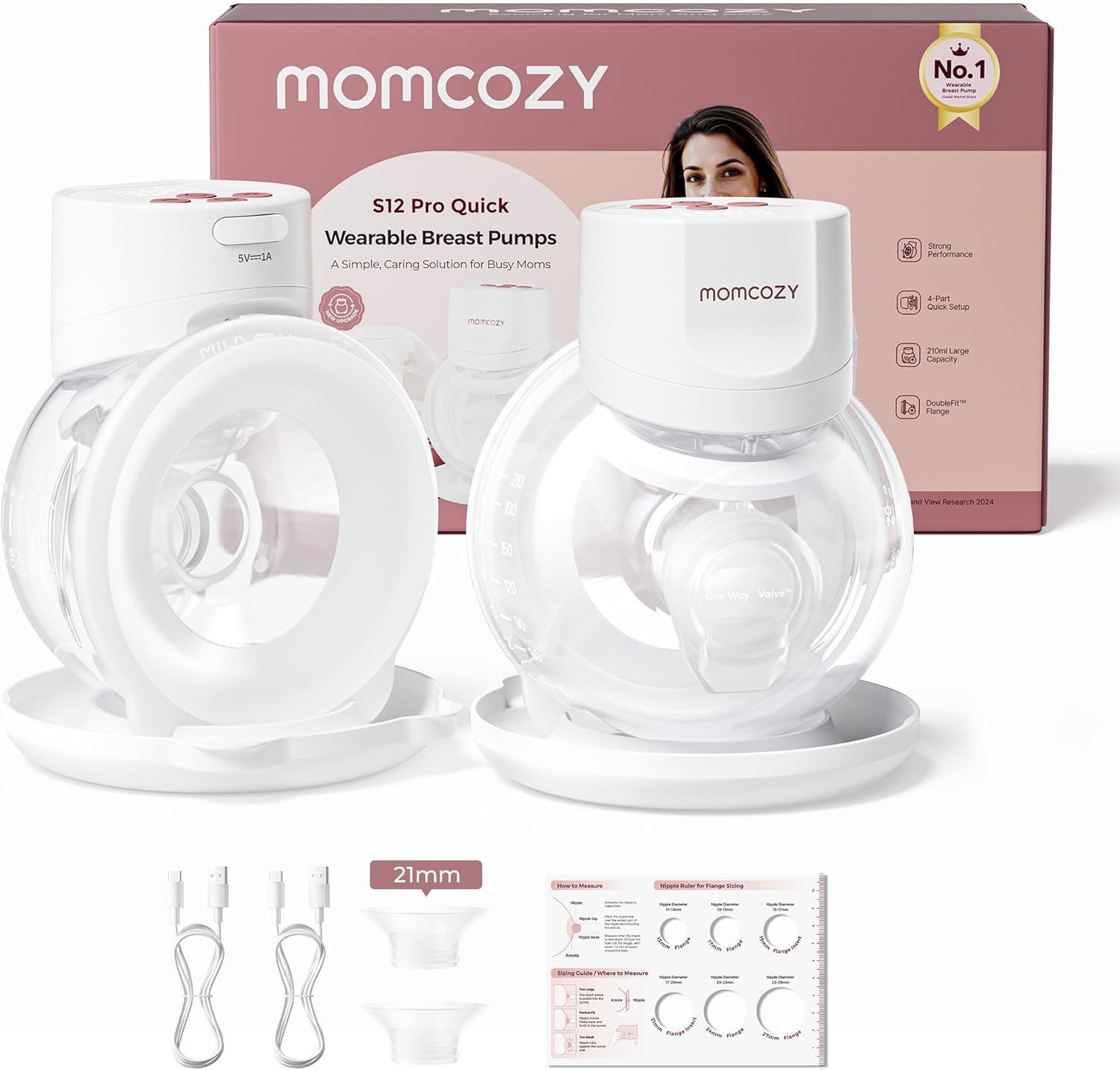 Momcozy S12 Pro Quick Extractor Inalámbrico Doble Smart Display