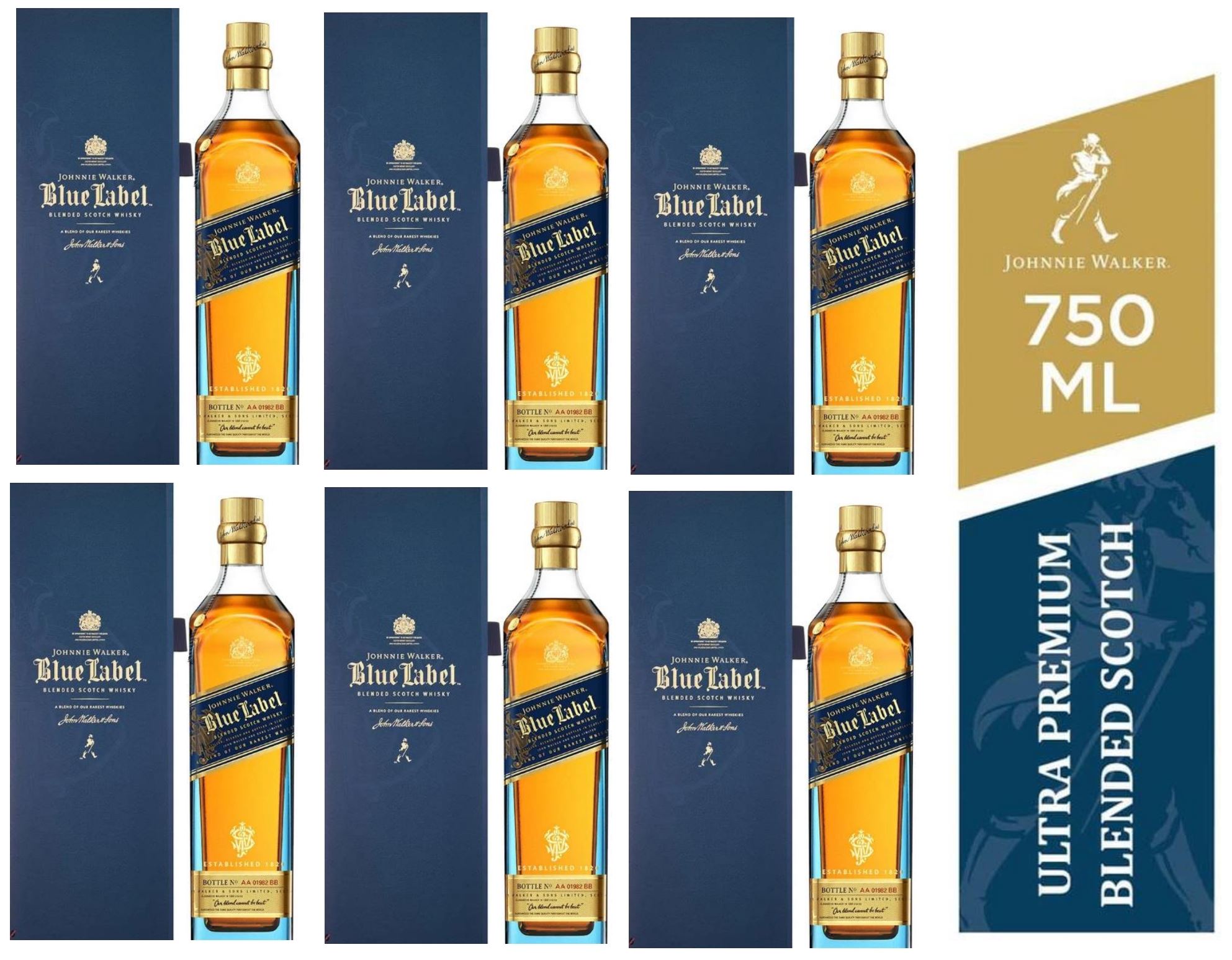 Whisky Johnnie Walker Blue Label 750ml - 6 UND
