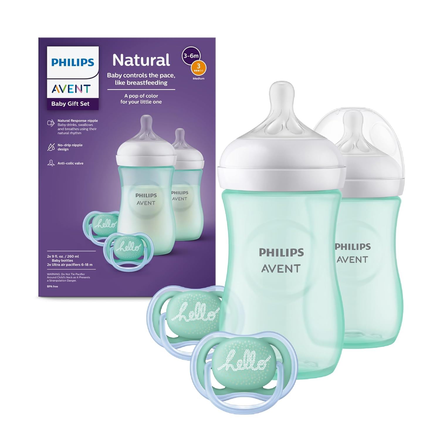 Philips Avent Set Natural Response Teal para Recién Nacido