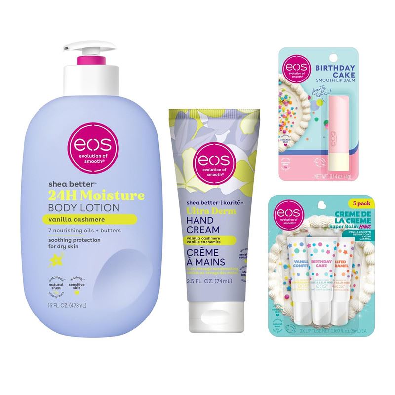 Eos Set Happy Birthday Bálsamos, Loción y Crema de Manos