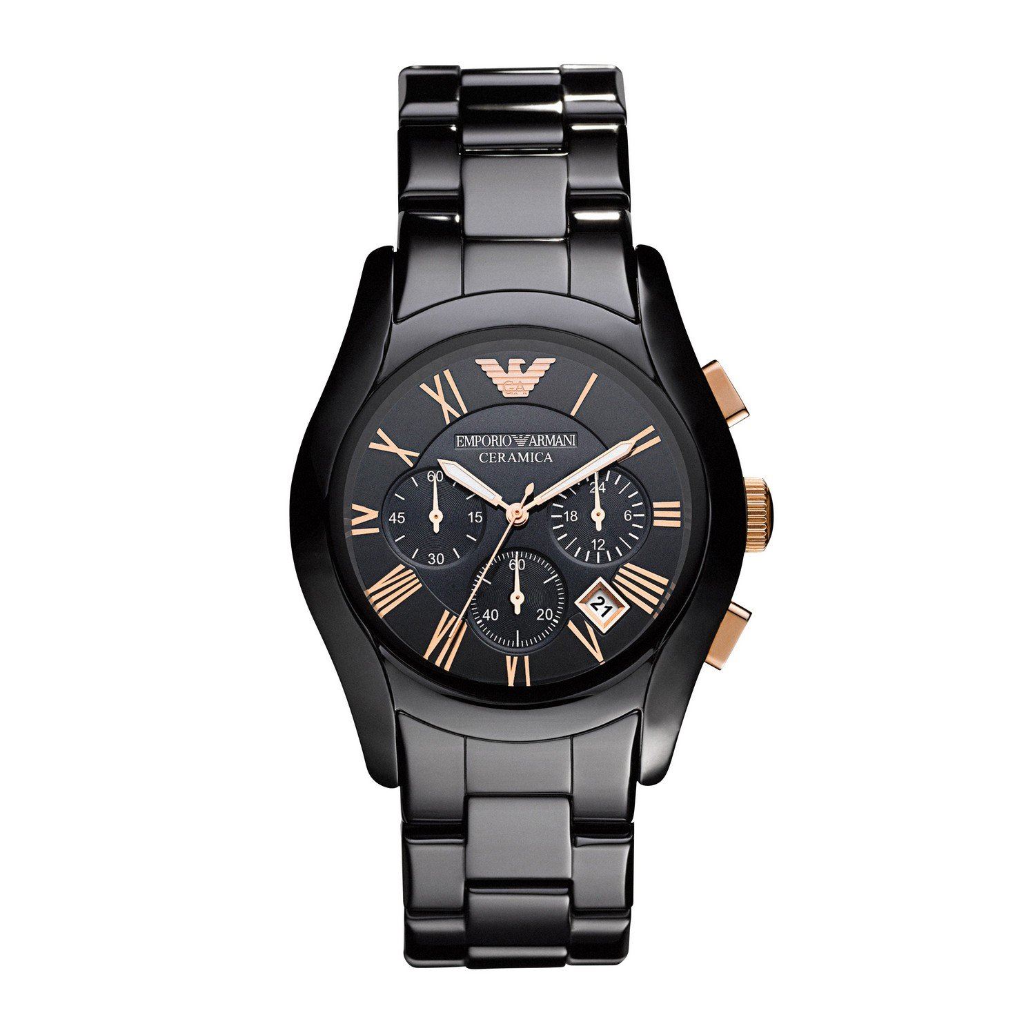 Reloj Emporio Armani Cerámica Ar1410 Nuevo Sellado Negro
