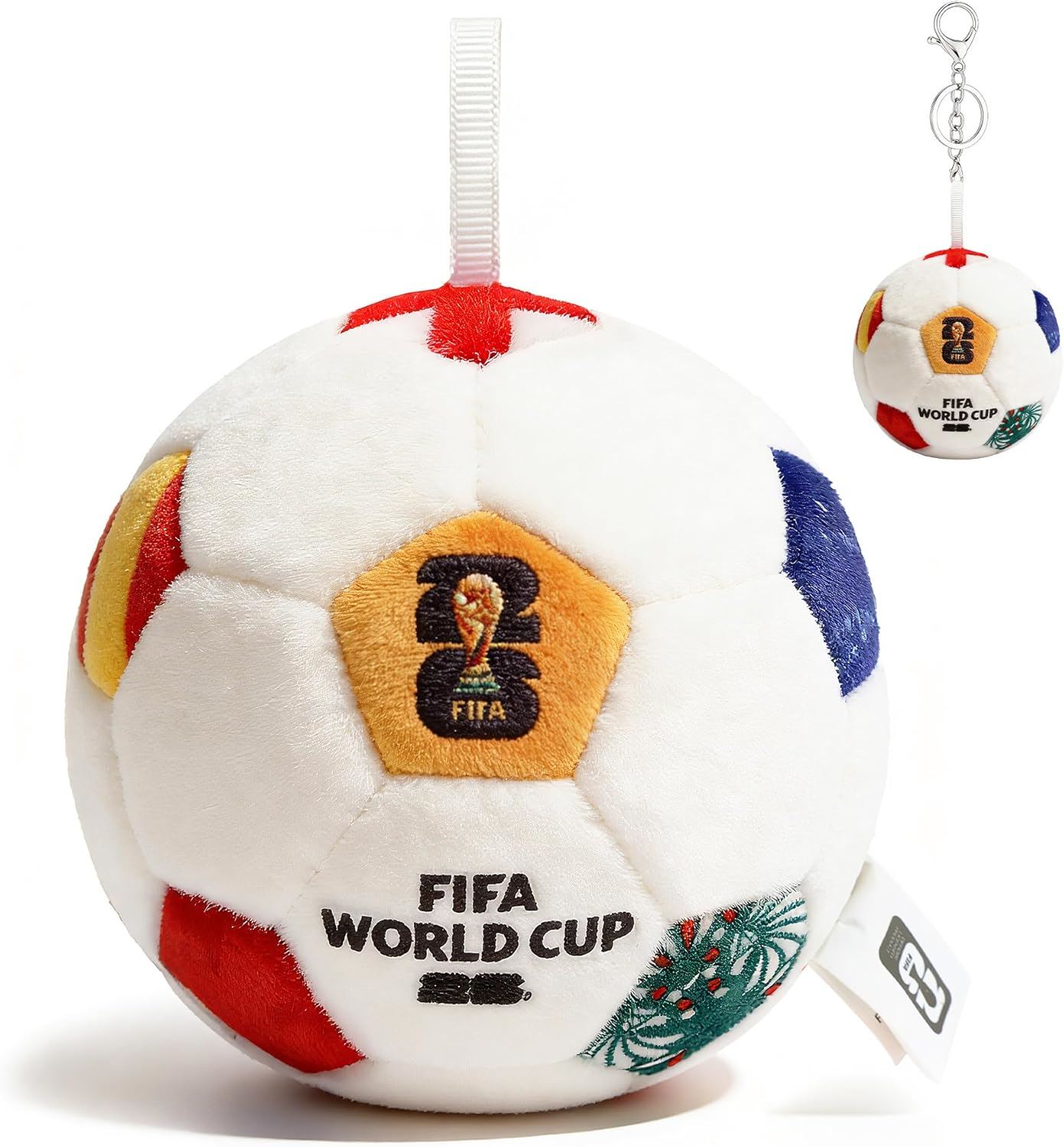 Llavero de peluche con forma de mini balón de fútbol, ​​edición oficial de la Copa Mundial de la FIFA 2026